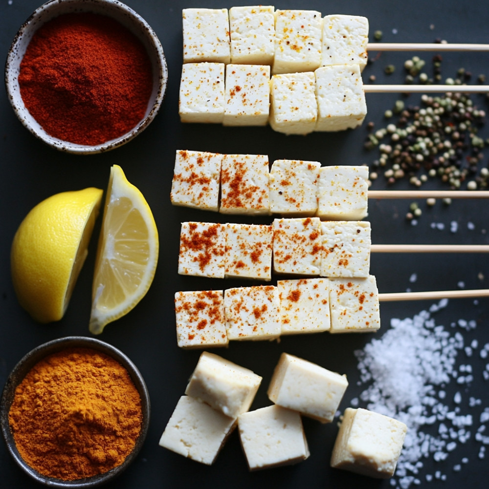Brochettes de tofu style tandoori