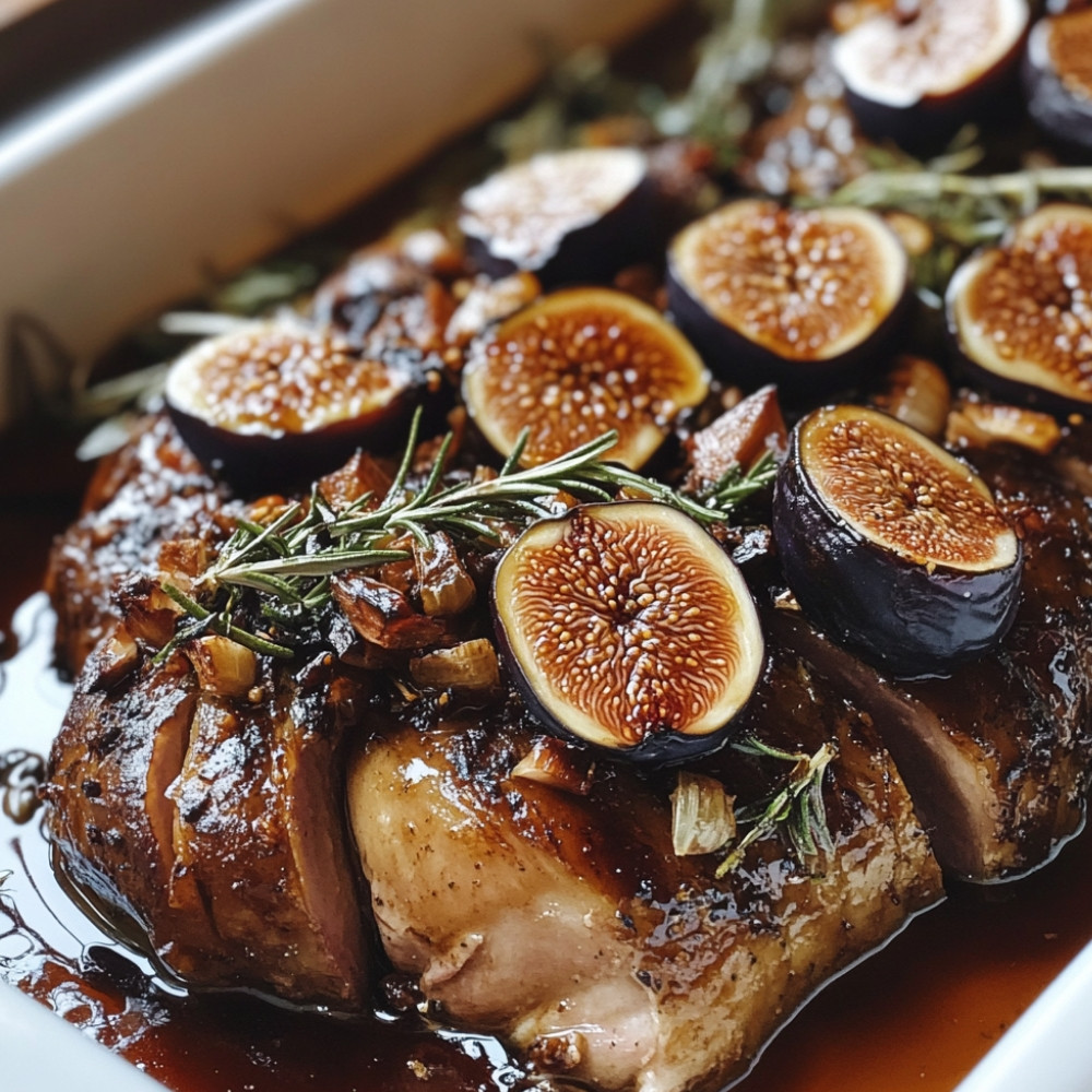Gigot d'agneau à l'ail glacé aux figues à la mijoteuse