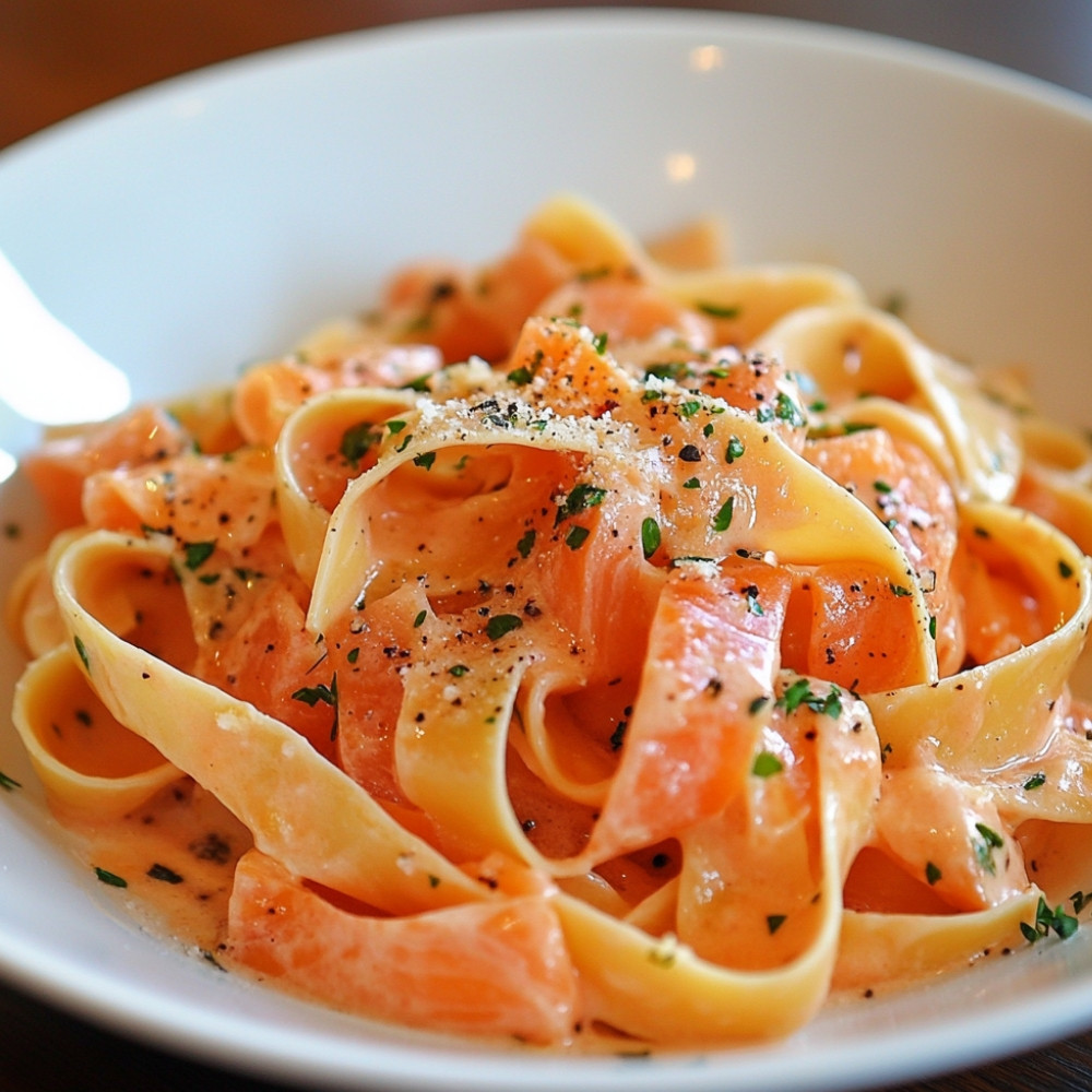 Pâtes fumées sauce rosée à la vodka