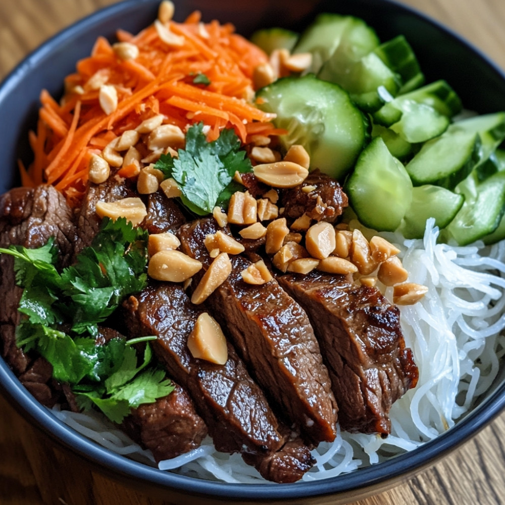 Salade au boeuf grillé et vermicelles