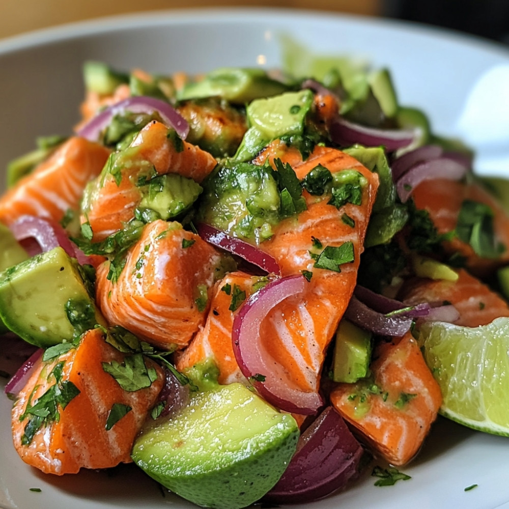 Saumon grillé et salsa d'avocat