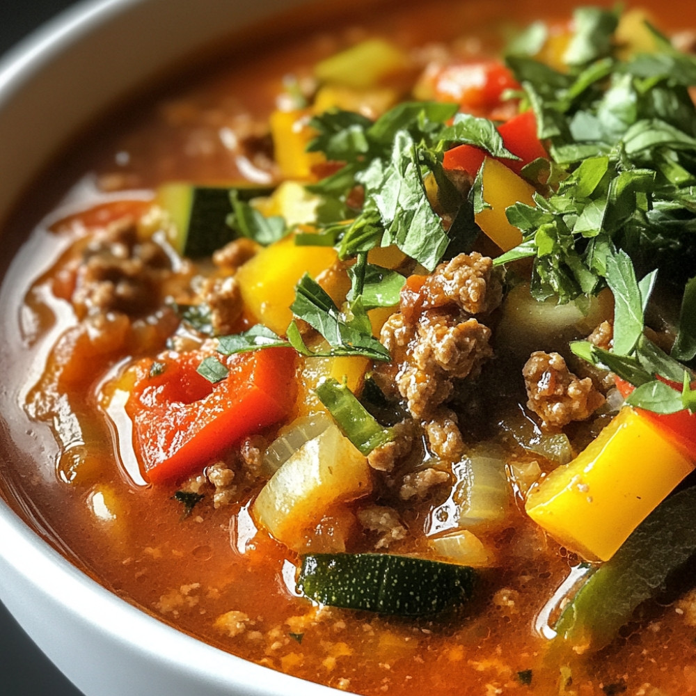 Soupe aux poivrons farcis