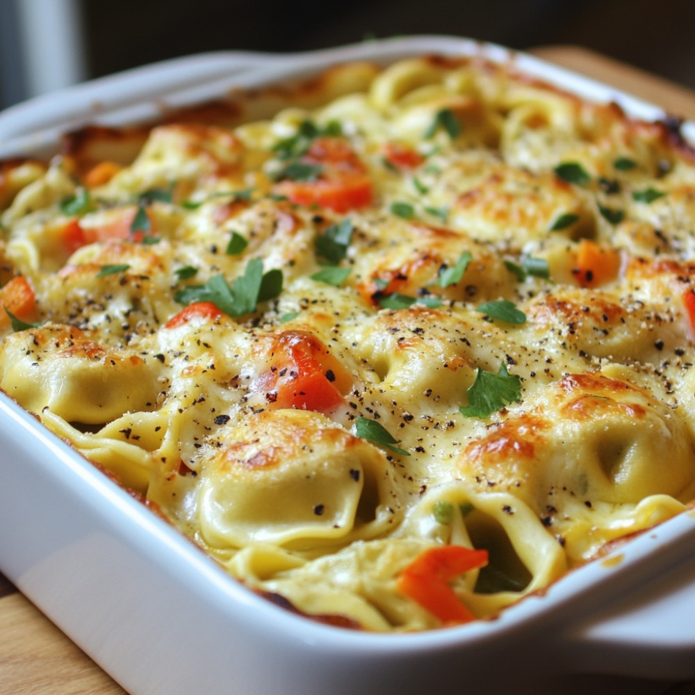 Gratin de tortellinis aux légumes