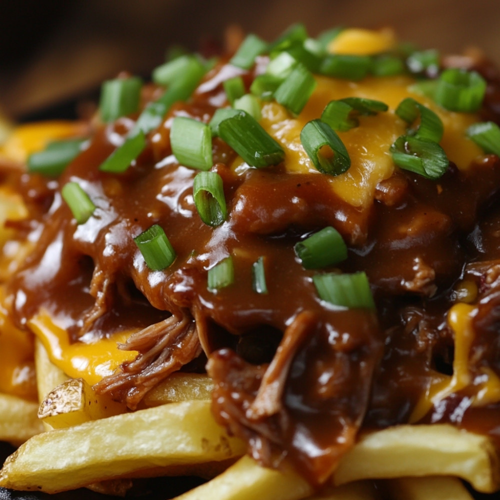 Poutine au porc effiloché