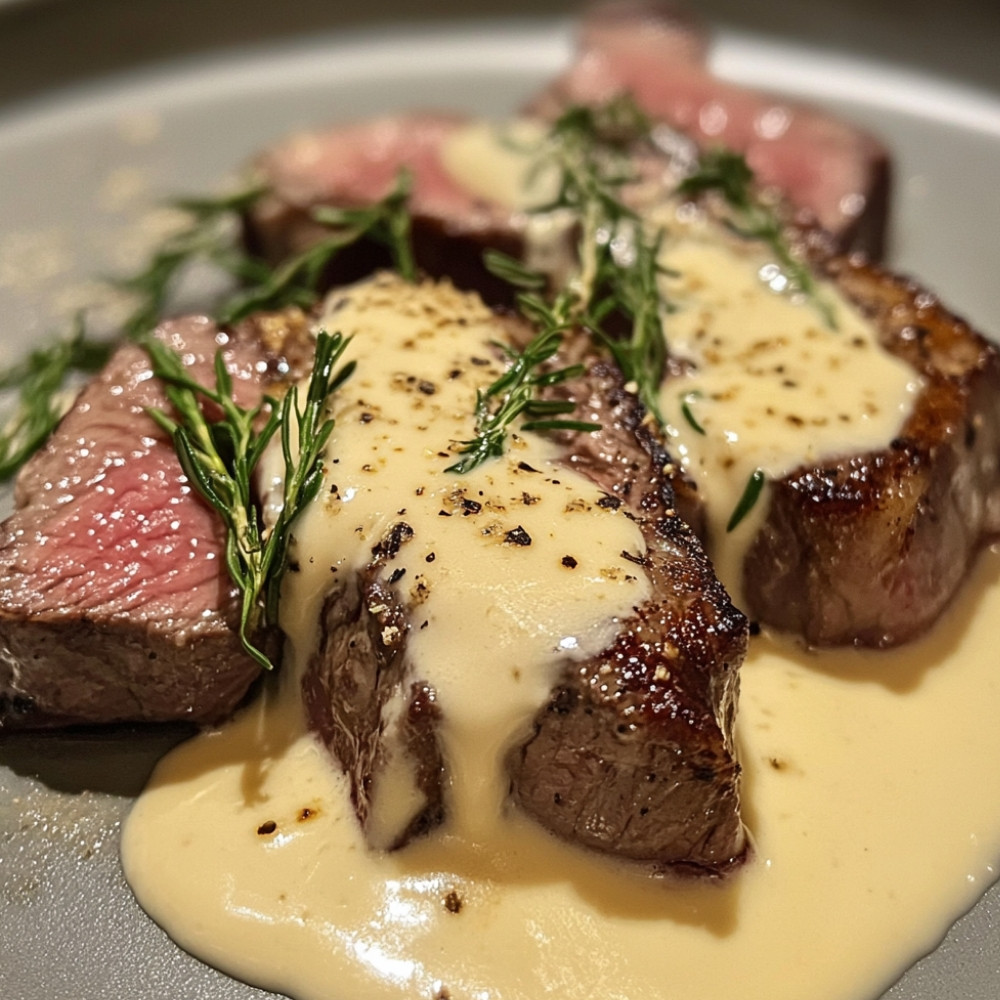 Steak sauce au vin blanc et fromage à la crème