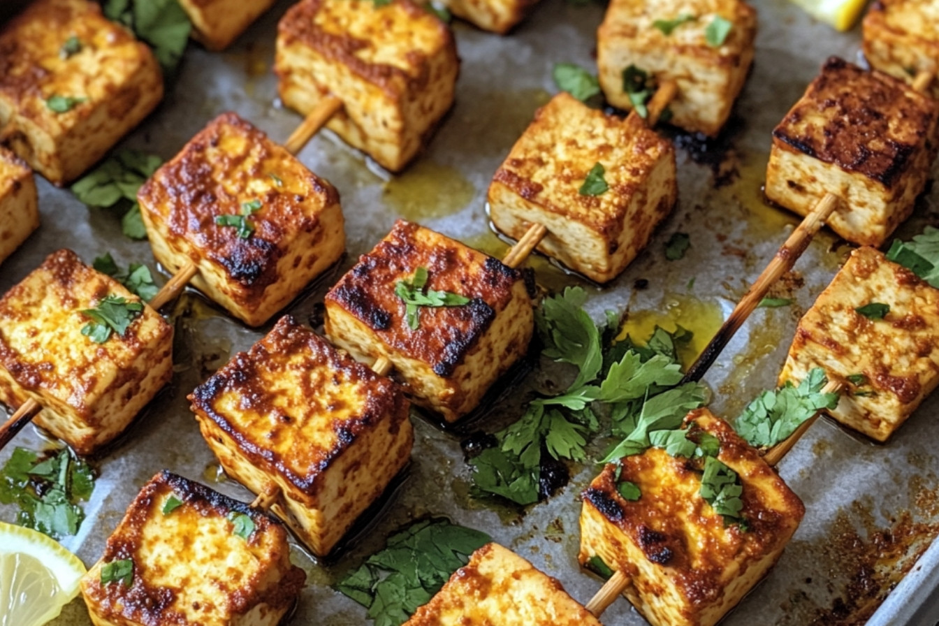 Brochettes de tofu style tandoori