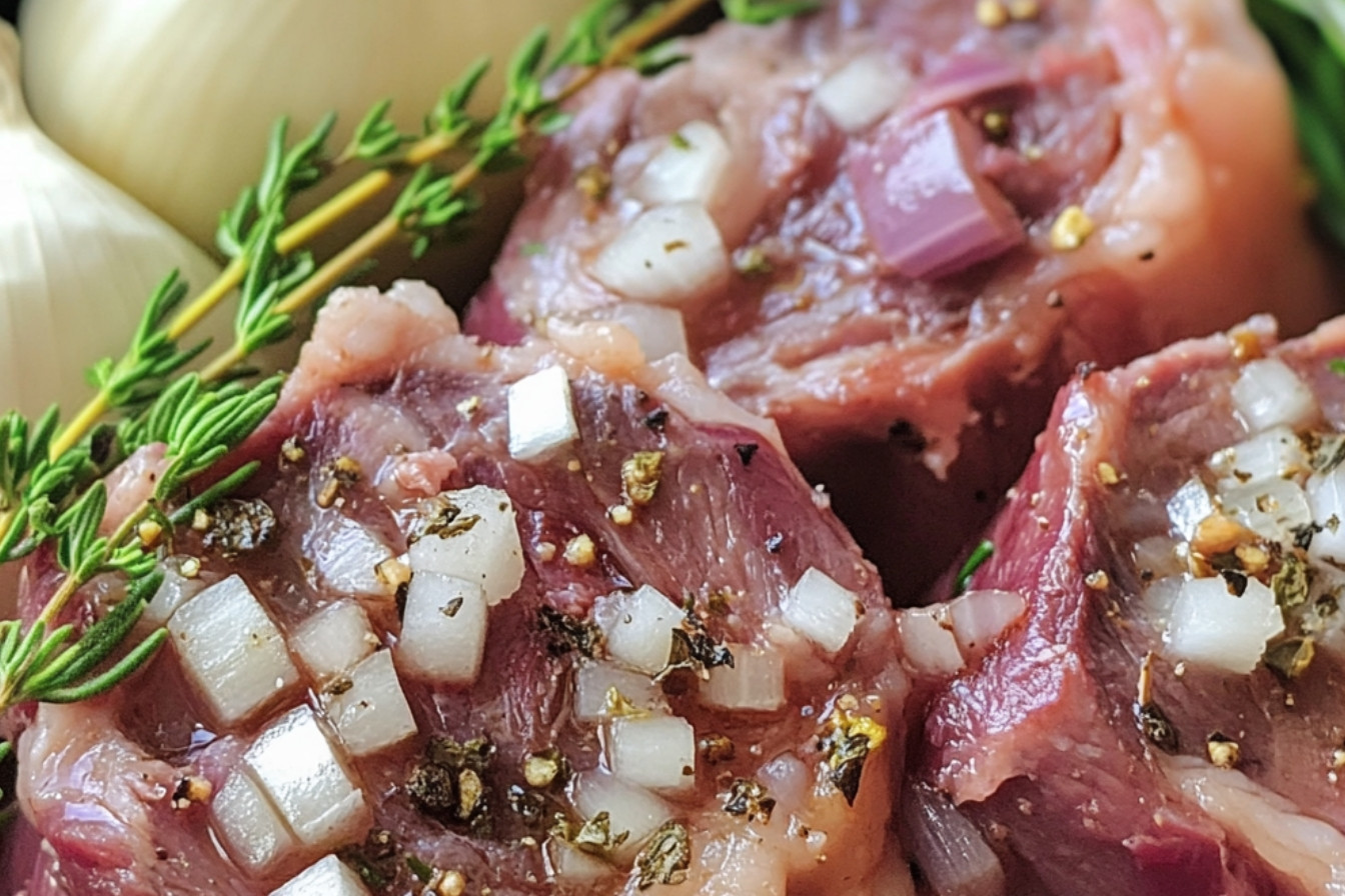 Jarrets d'agneau braisés au vin rouge