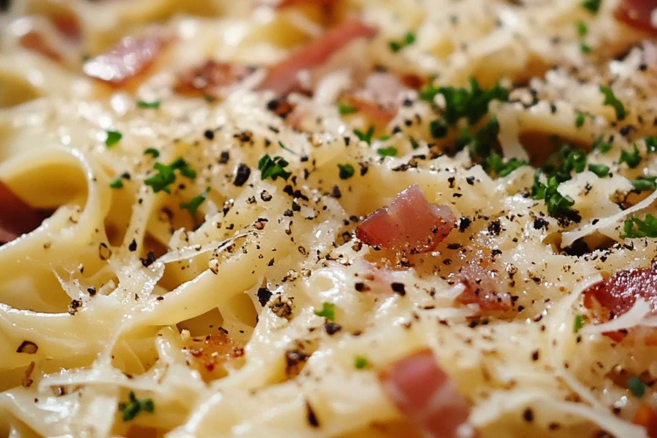 Linguines au fromage à raclette et pancetta