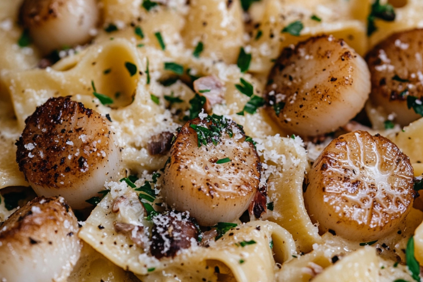 Pâtes crémeuses aux pétoncles