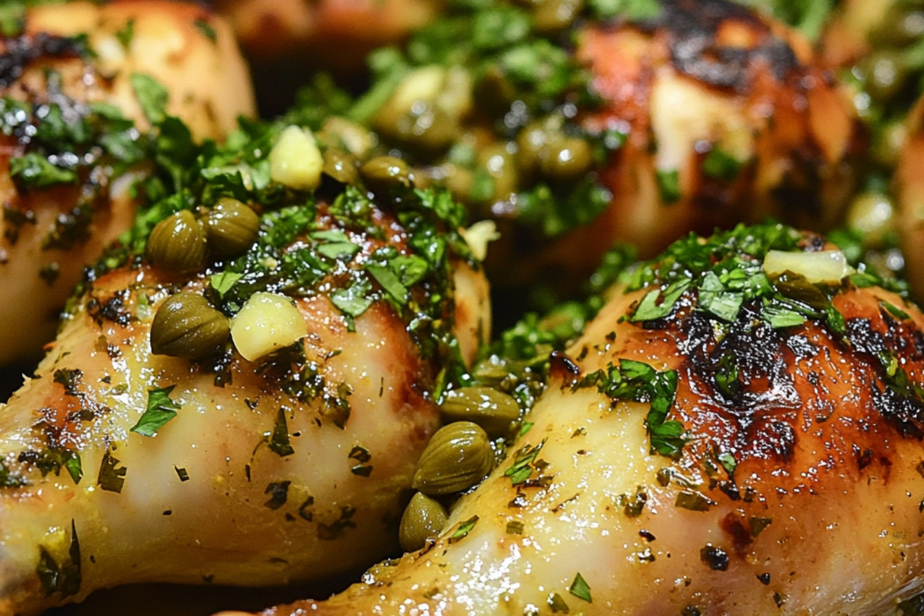 Pillons de poulet au citron et salsa verde