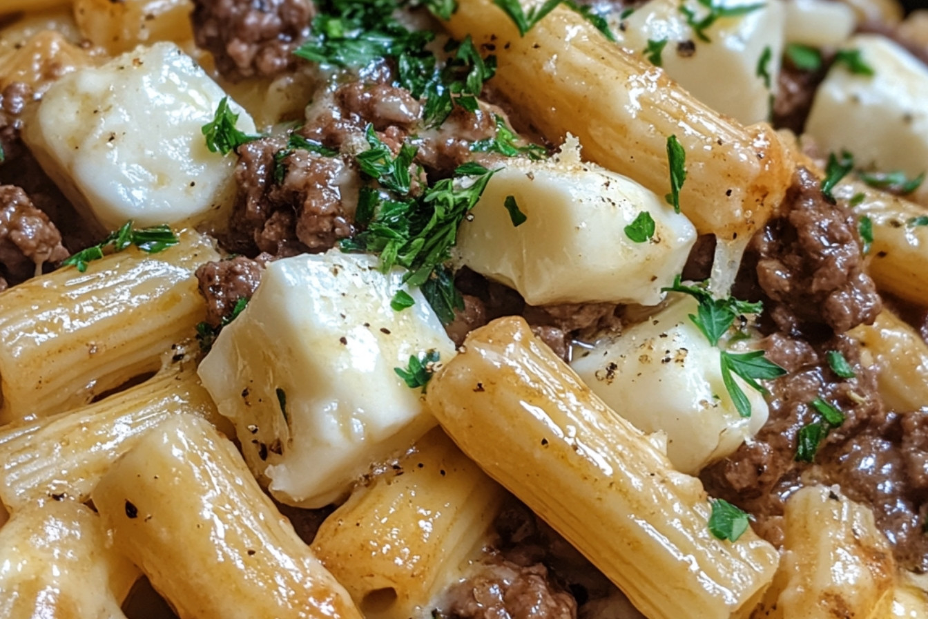 Rigatonis au bœuf à saveur de poutine