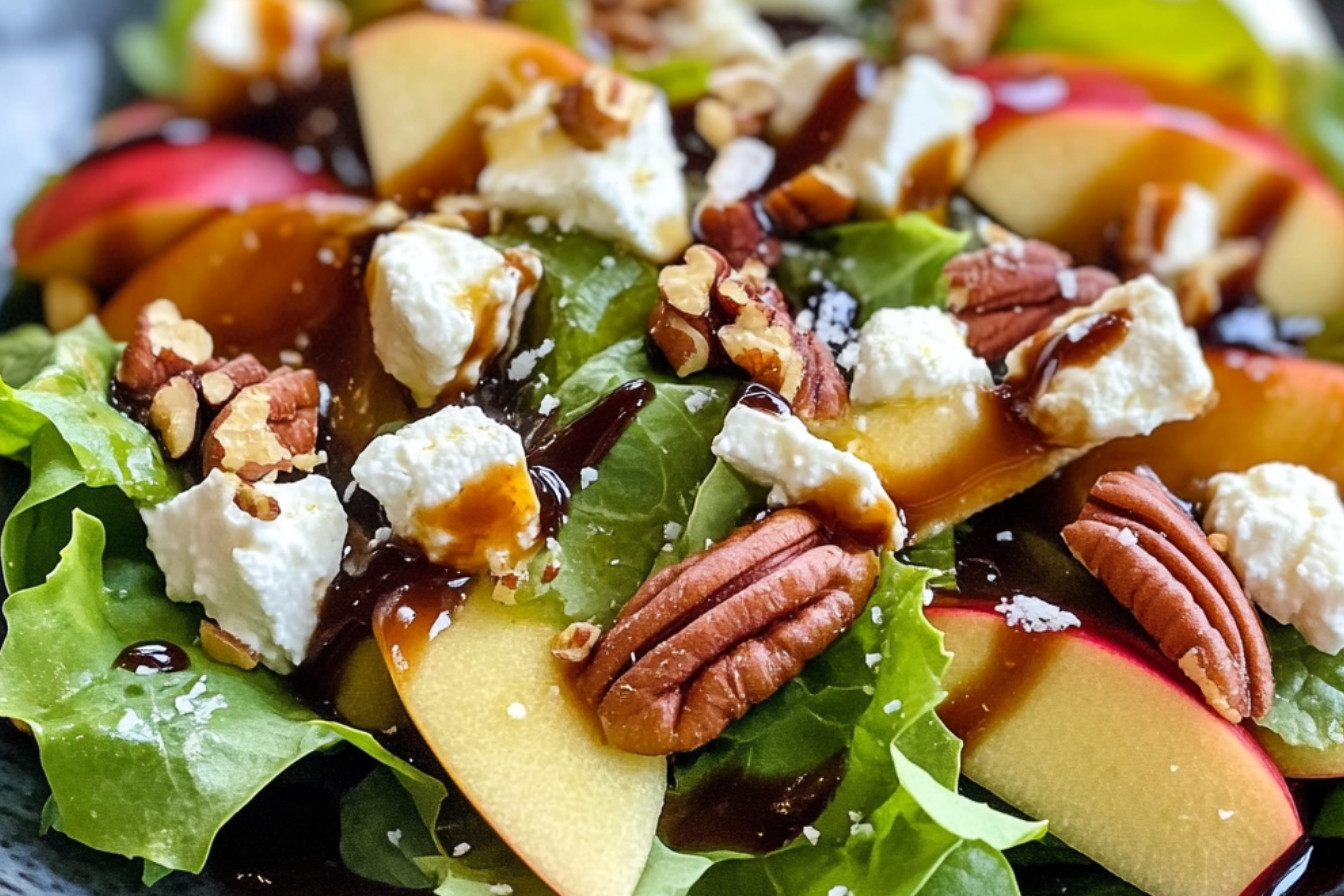 Salade d'automne vinaigrette crémeuse érable et balsamique