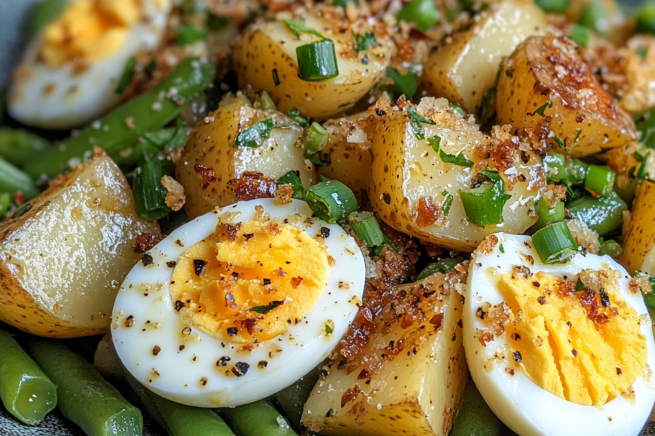 Salade de pommes de terre, haricots verts et œufs