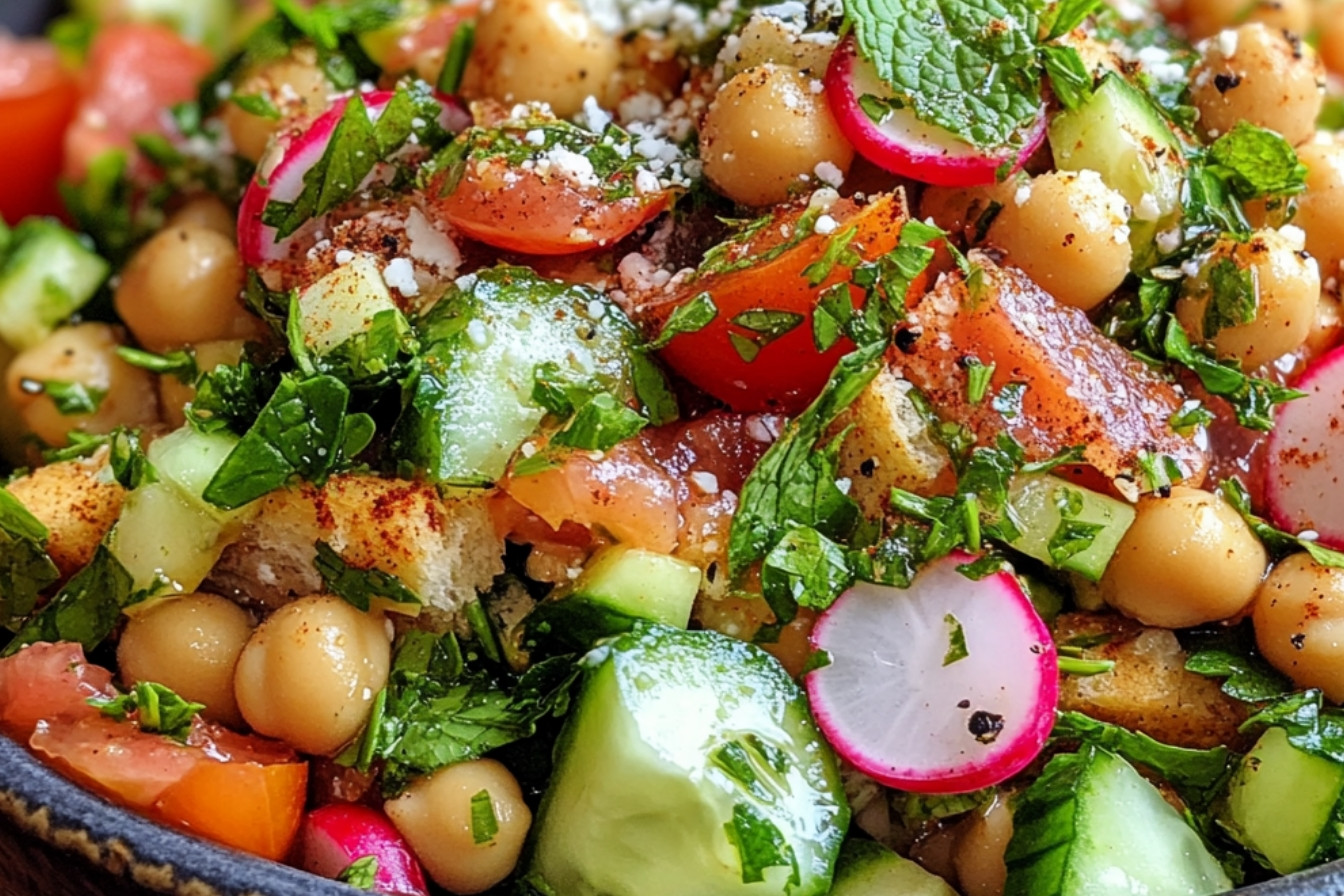 Salade fattouche aux pois chiches