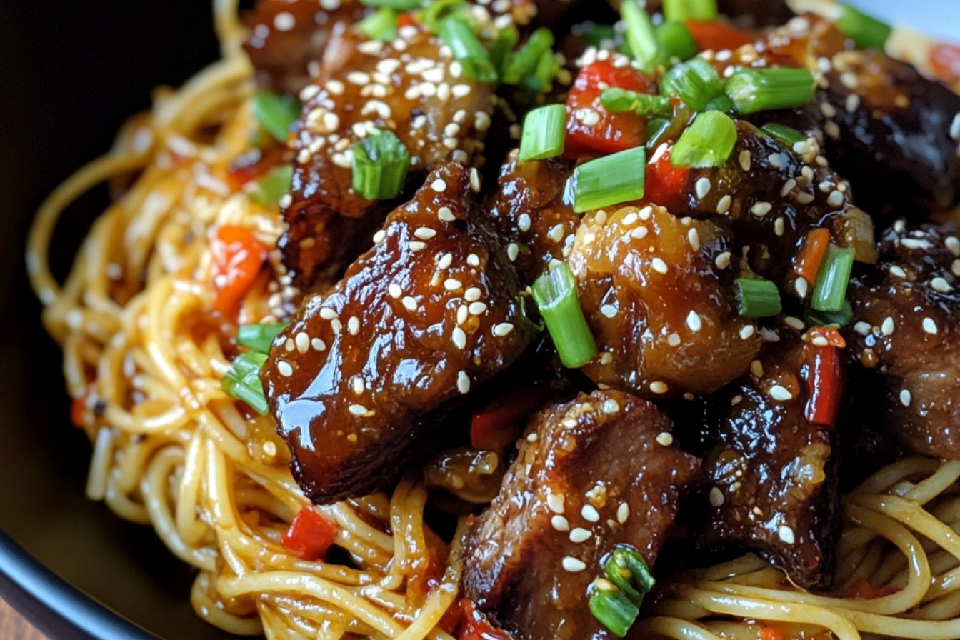 Spaghetti chinois aux côtes levées