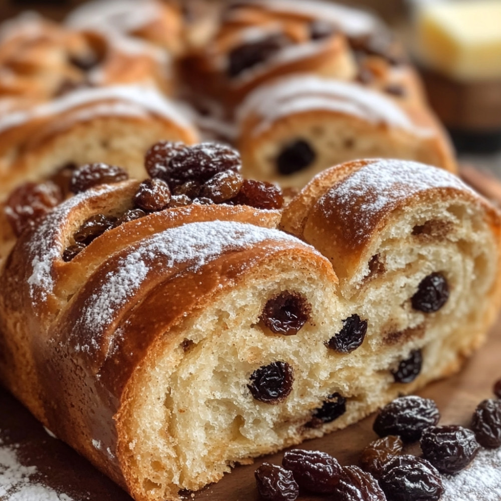 Pain à la cannelle et raisins