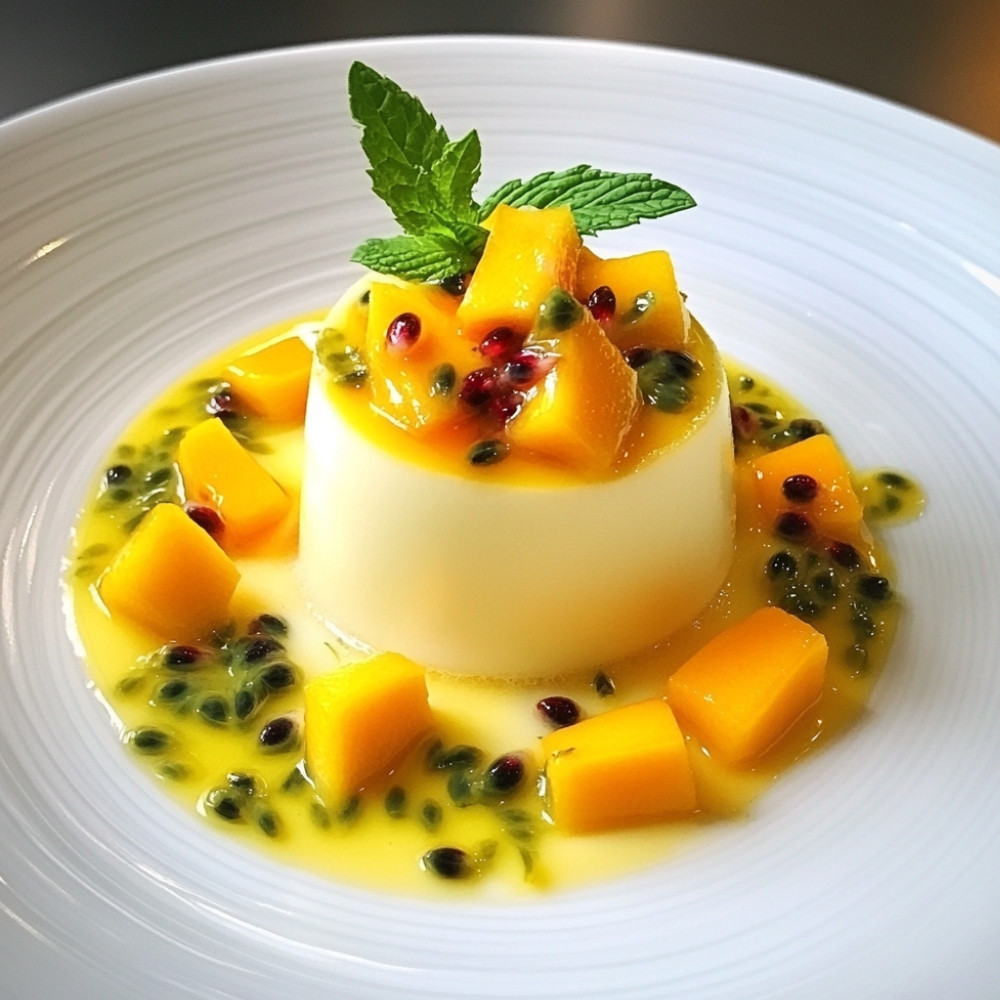 Panna cotta mangue fruits de la passion