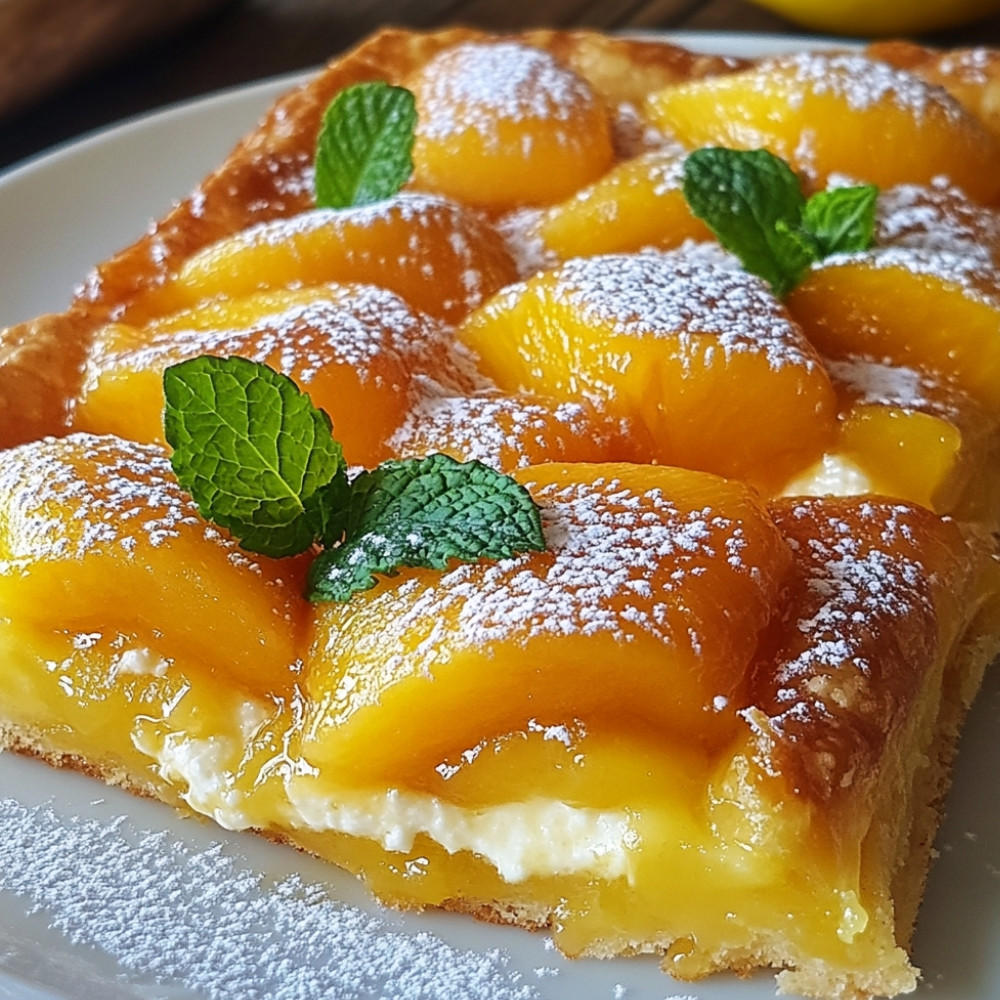 Tarte Tatin à la mangue et mascarpone à la menthe