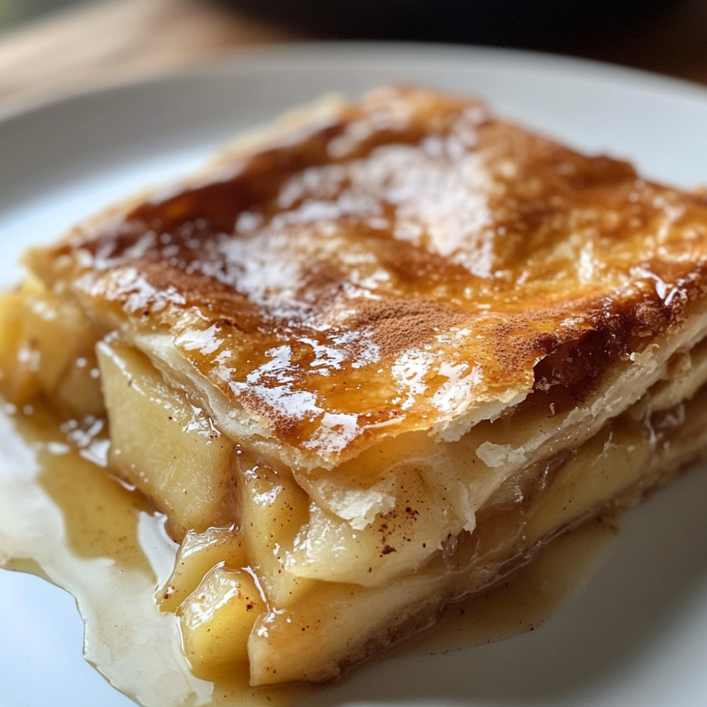 Tarte aux pommes sur un lit de compote