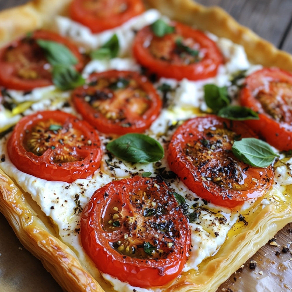 Tarte feuilletée chèvre-tomates