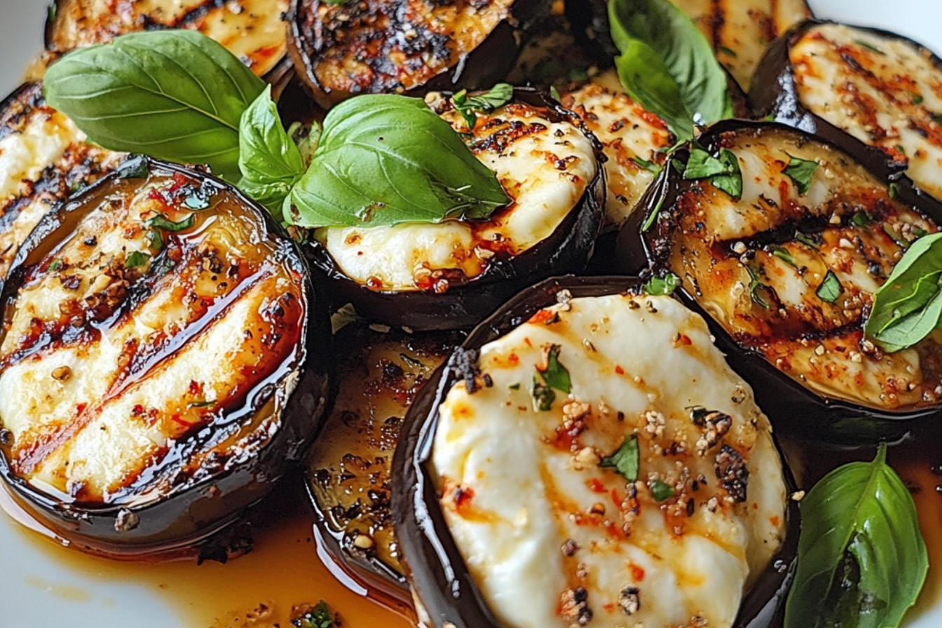 Aubergines grillées à la mozzarella