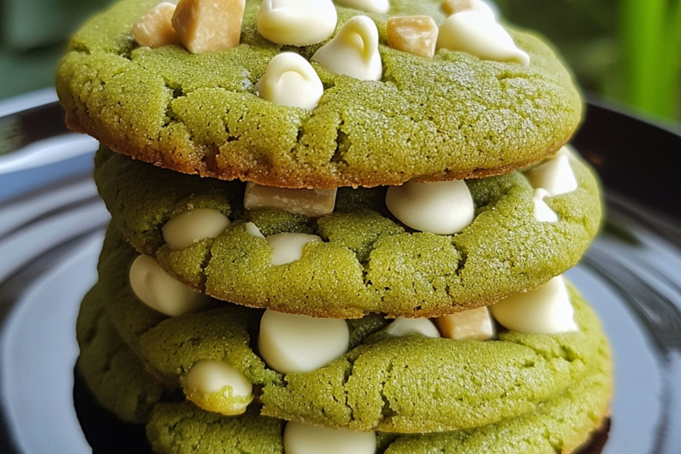 Cookies au matcha et chocolat blanc