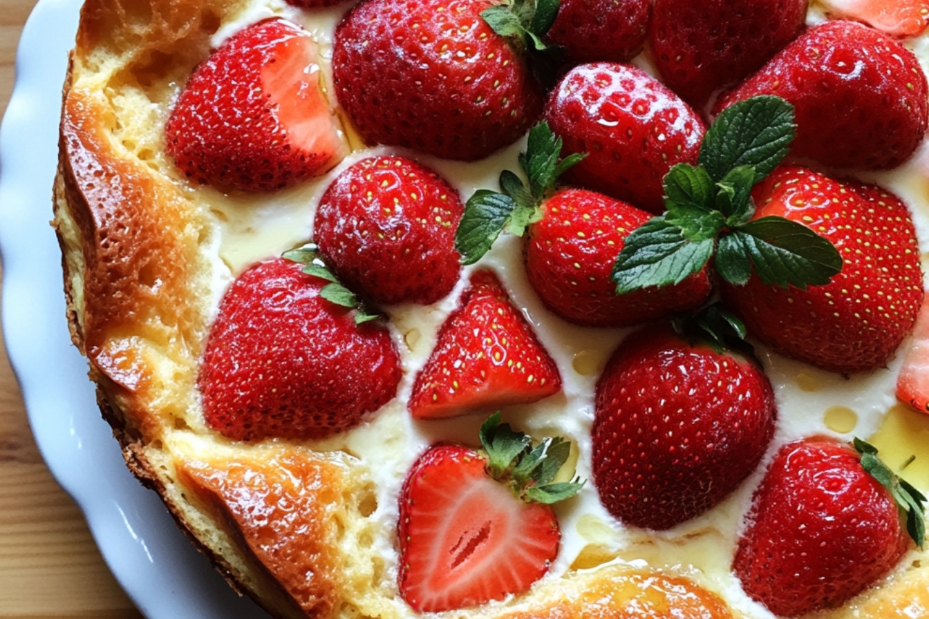 Crêpes légères au yaourt et sauce aux fraises fraîches