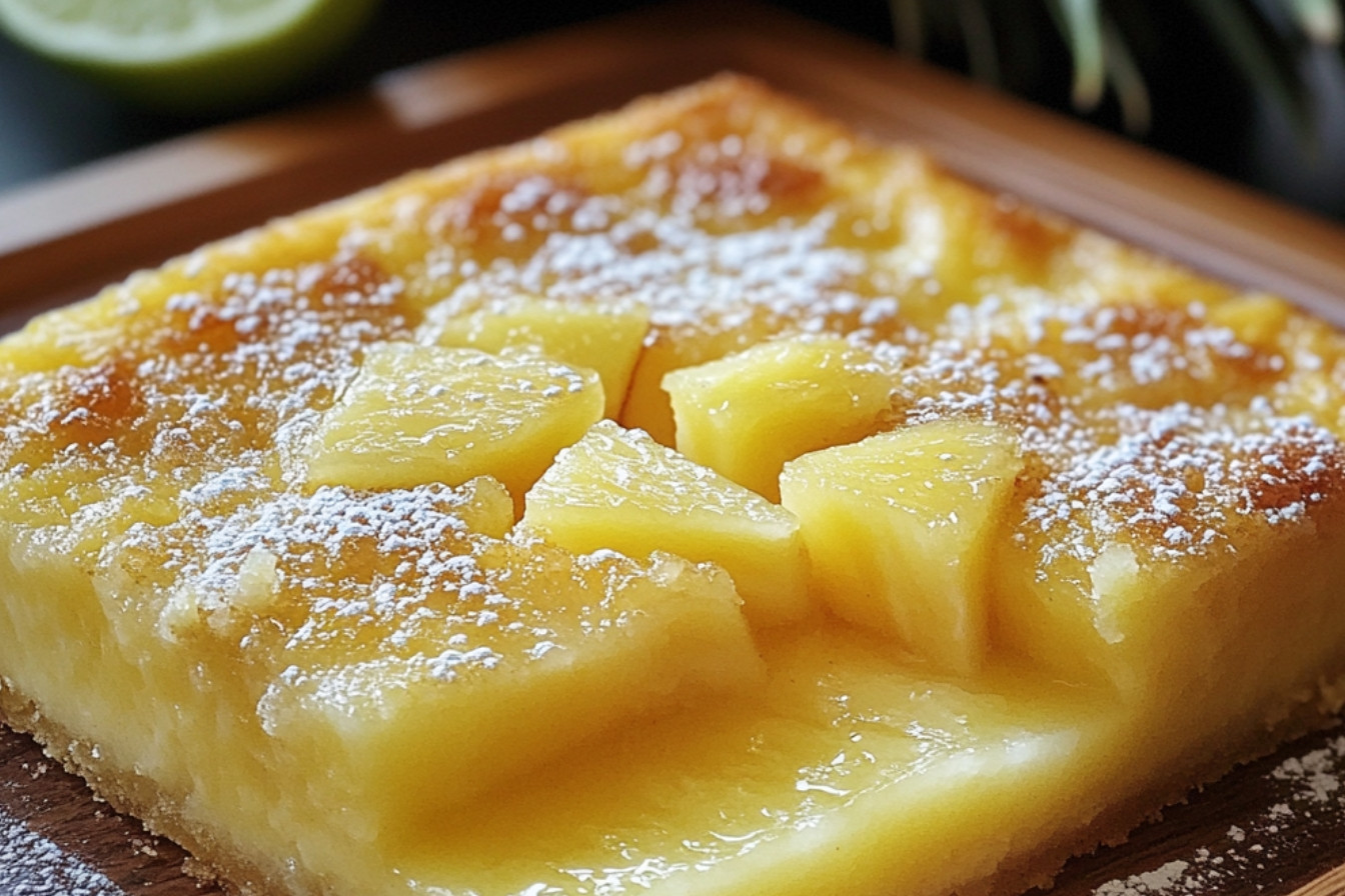 Gâteau au rhum et sauce à l'ananas