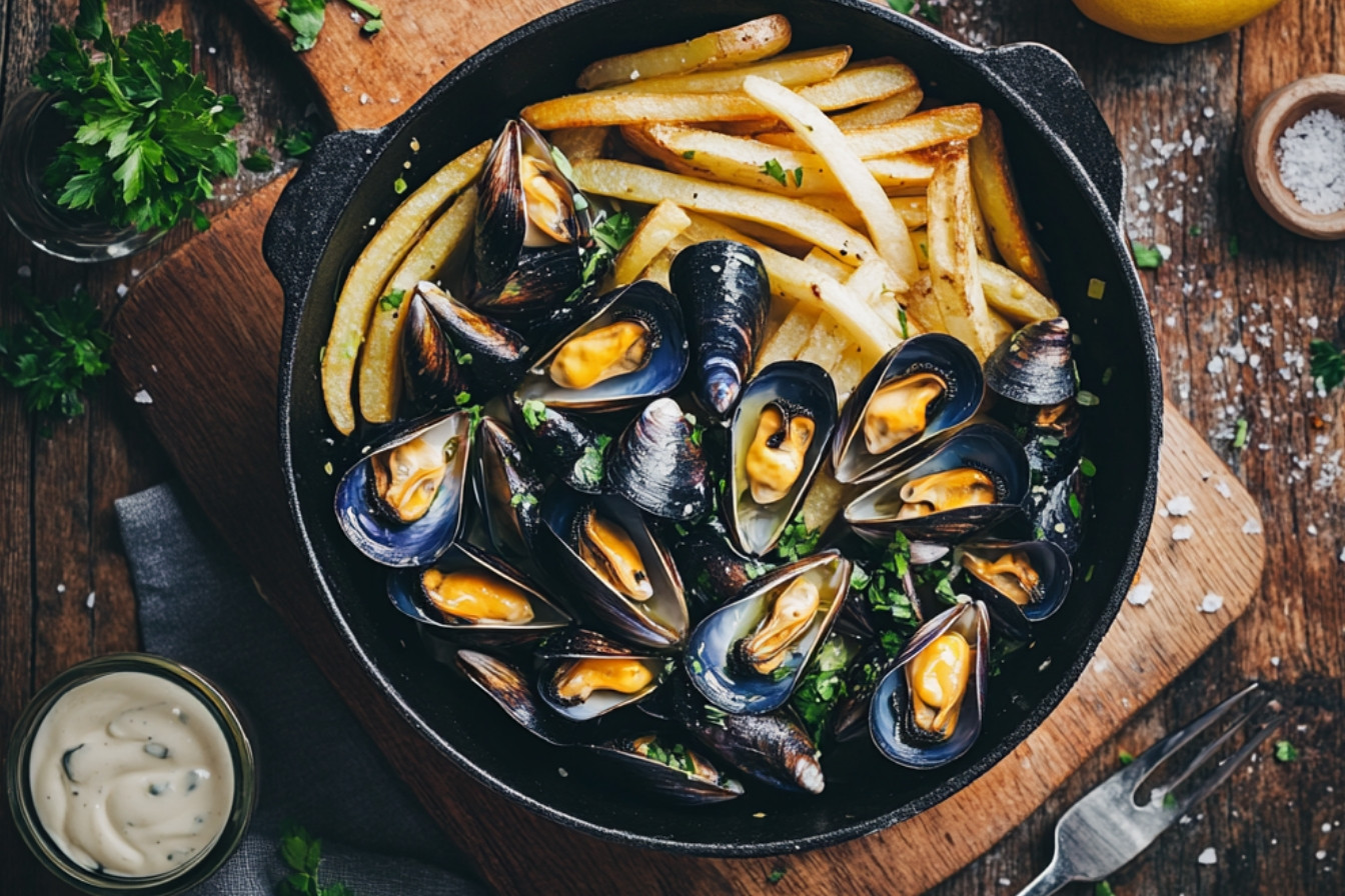 Moules au pastis et frites
