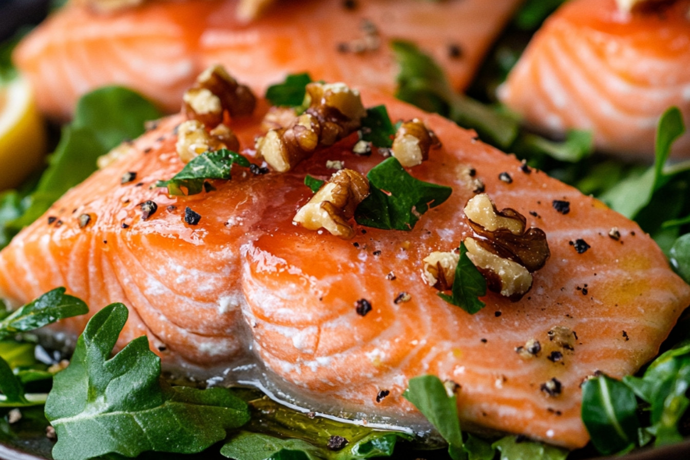 Saumon rôti au four et salade de pamplemousse