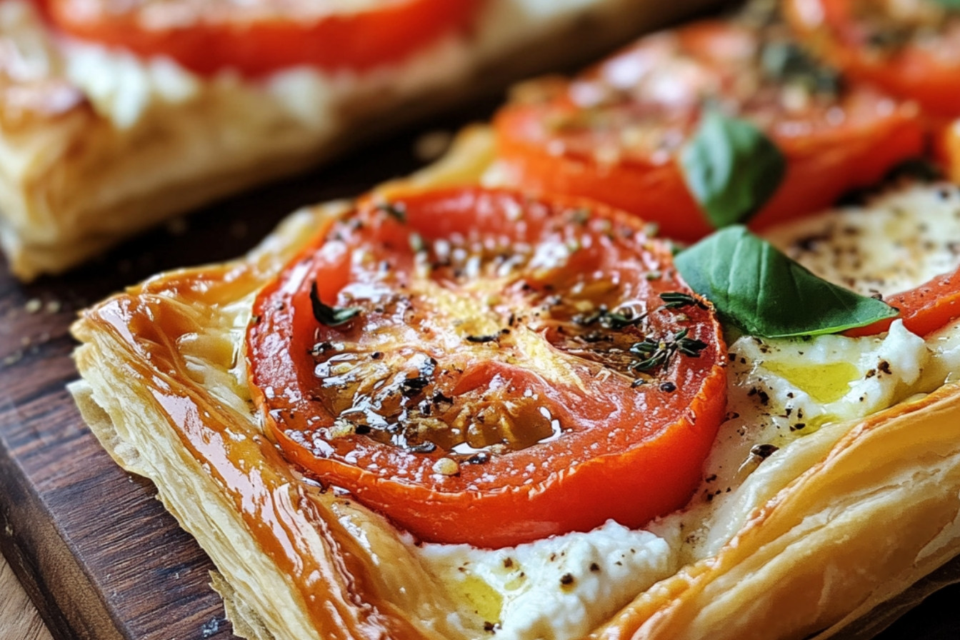 Tarte feuilletée chèvre-tomates