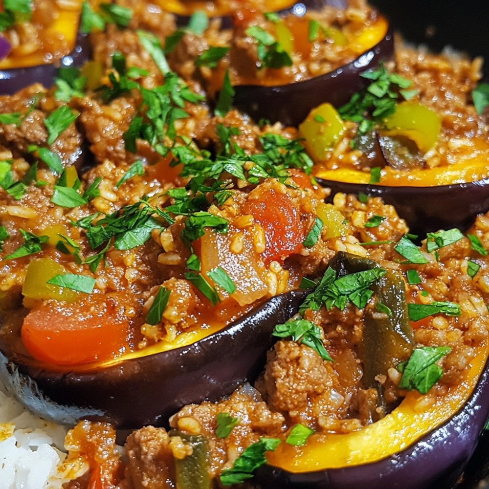 Aubergines farcies à la turque