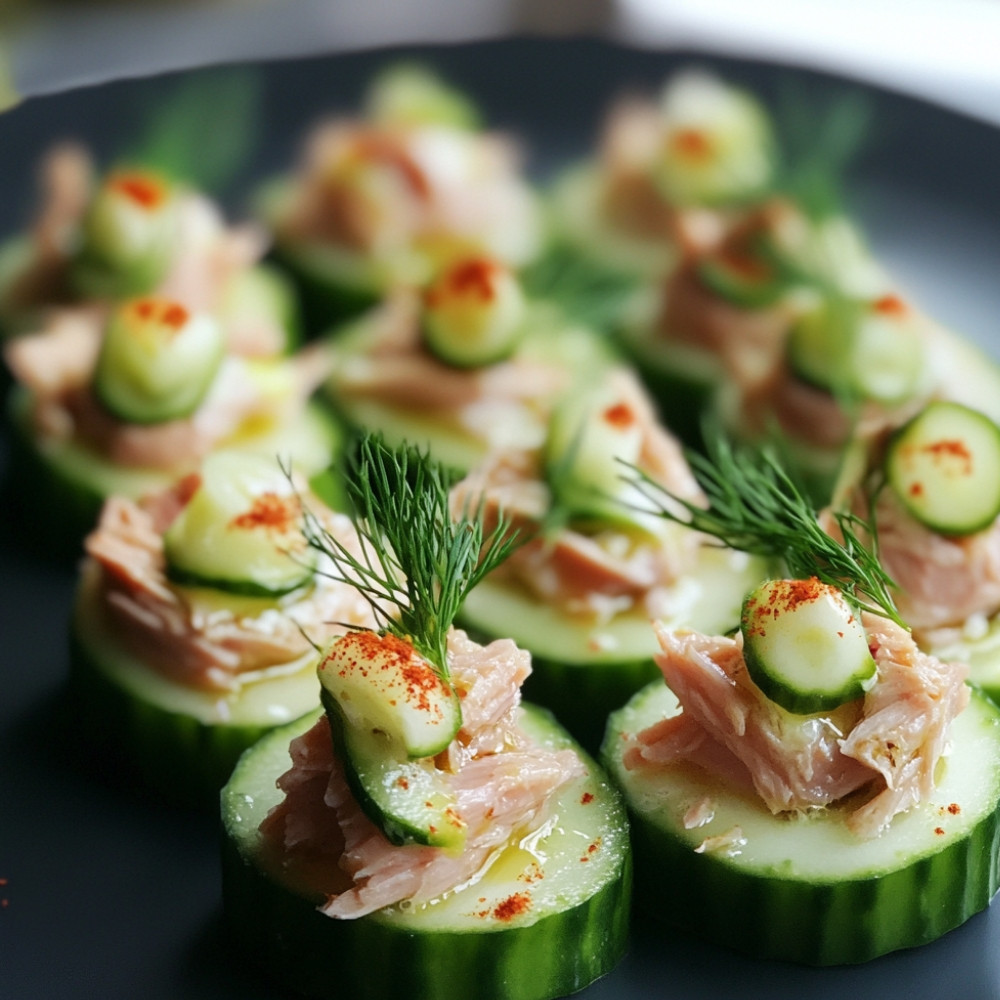 Bouchées de concombre au thon