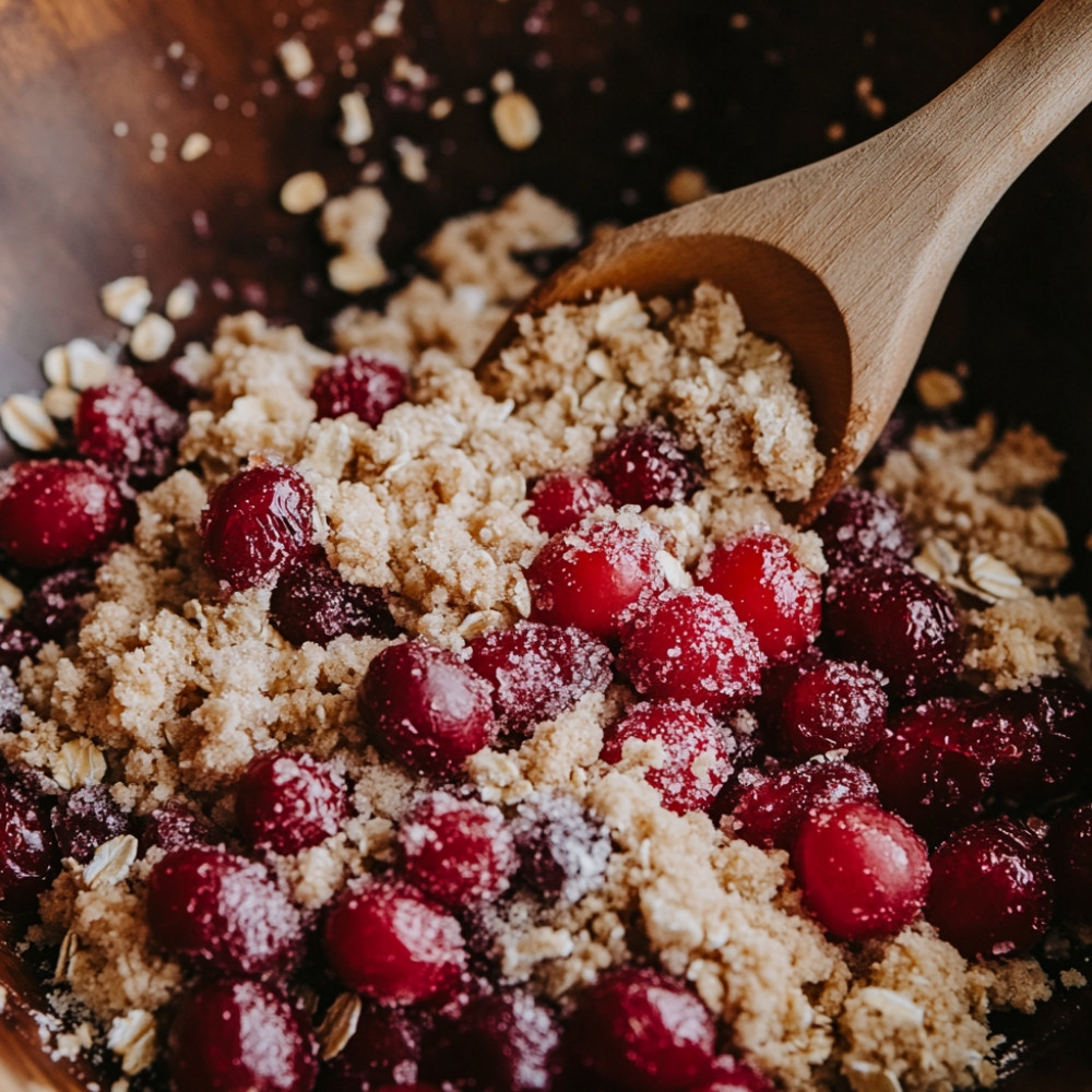 Crumble de fruits rouges et châtaignes confites