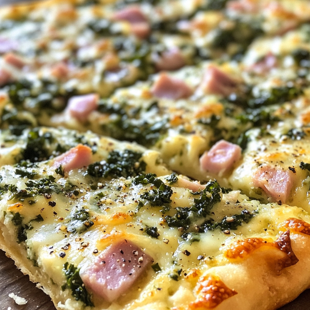 Flammekueche verte au jambon