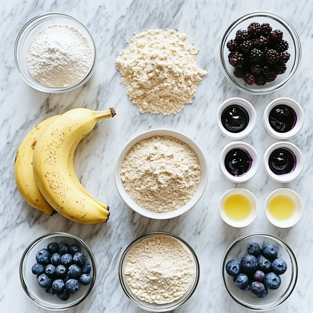 Muffins aux bleuets et à la banane