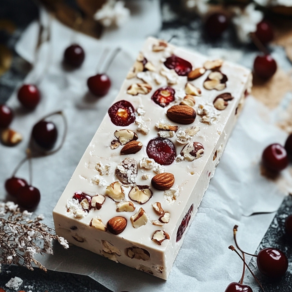 Nougat aux noix et cerises