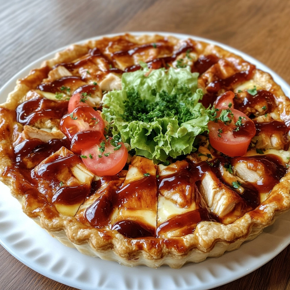 Pain fourré poulet sauce BBQ