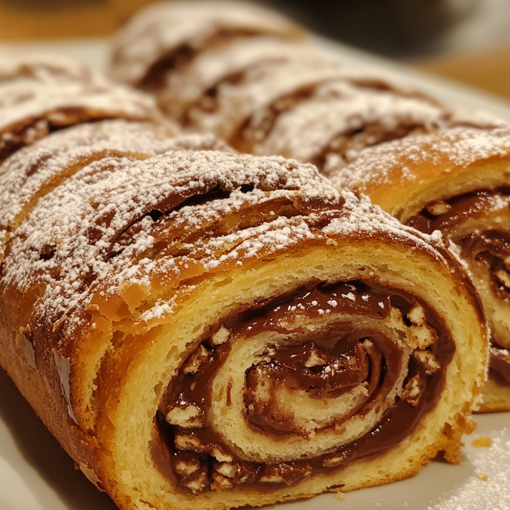 Pain perdu roulé au Nutella