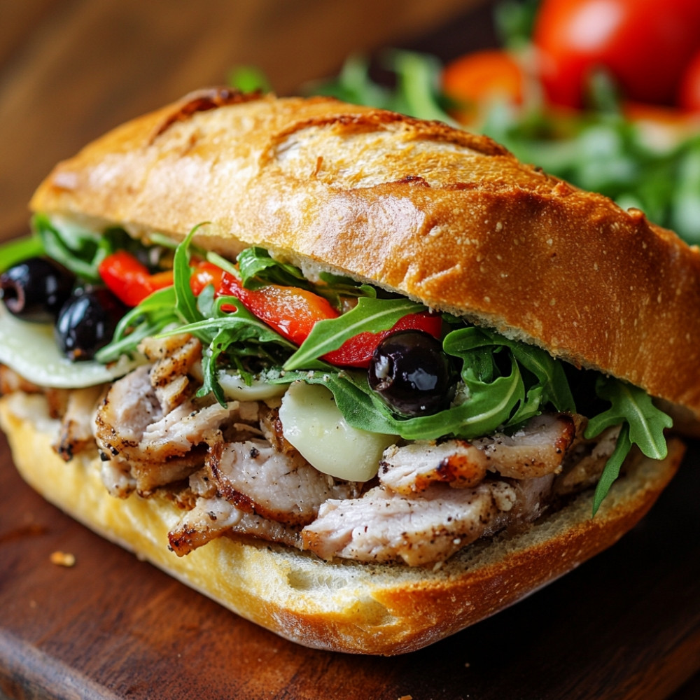 Sandwich italien en miche de pain