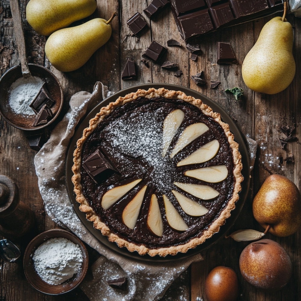 Tarte choco-poires