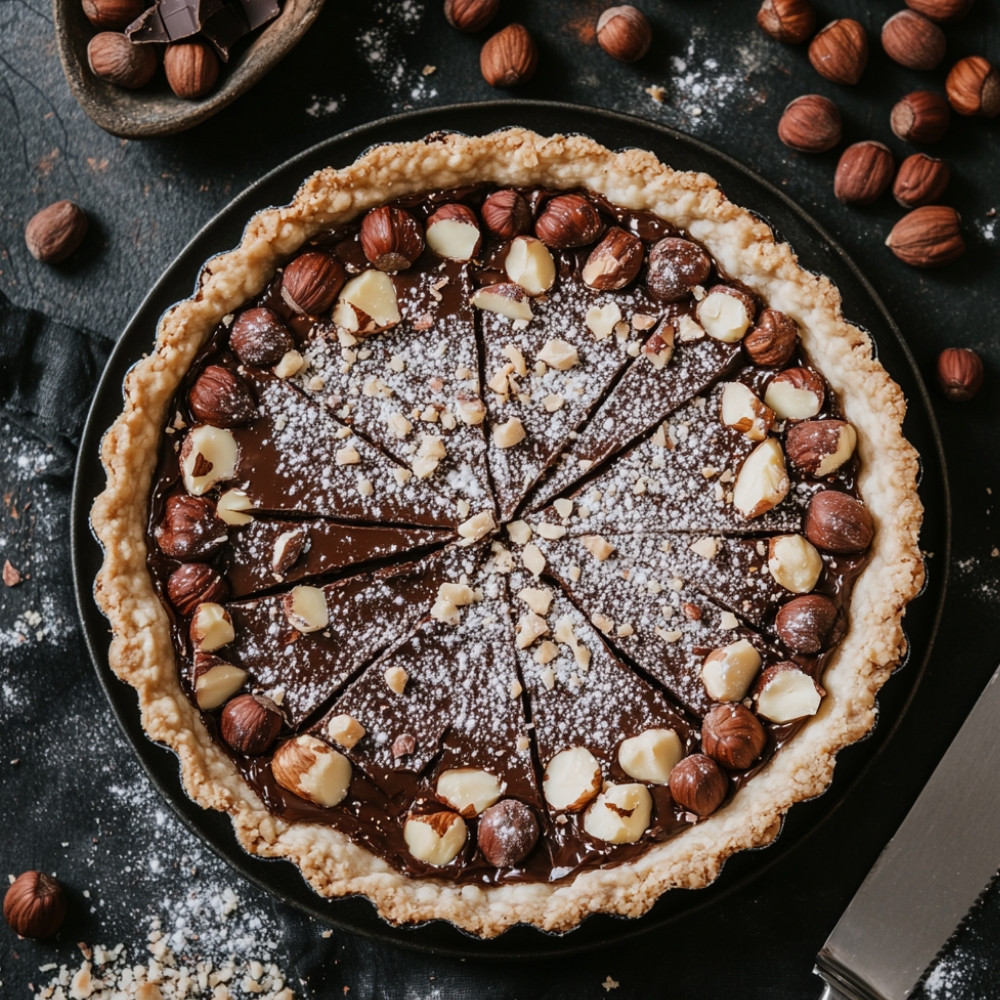 Tarte chocolat noisettes