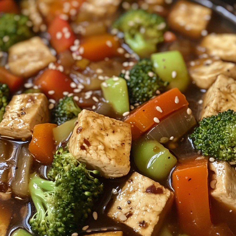 Tofu à l’érable et sauté de légumes