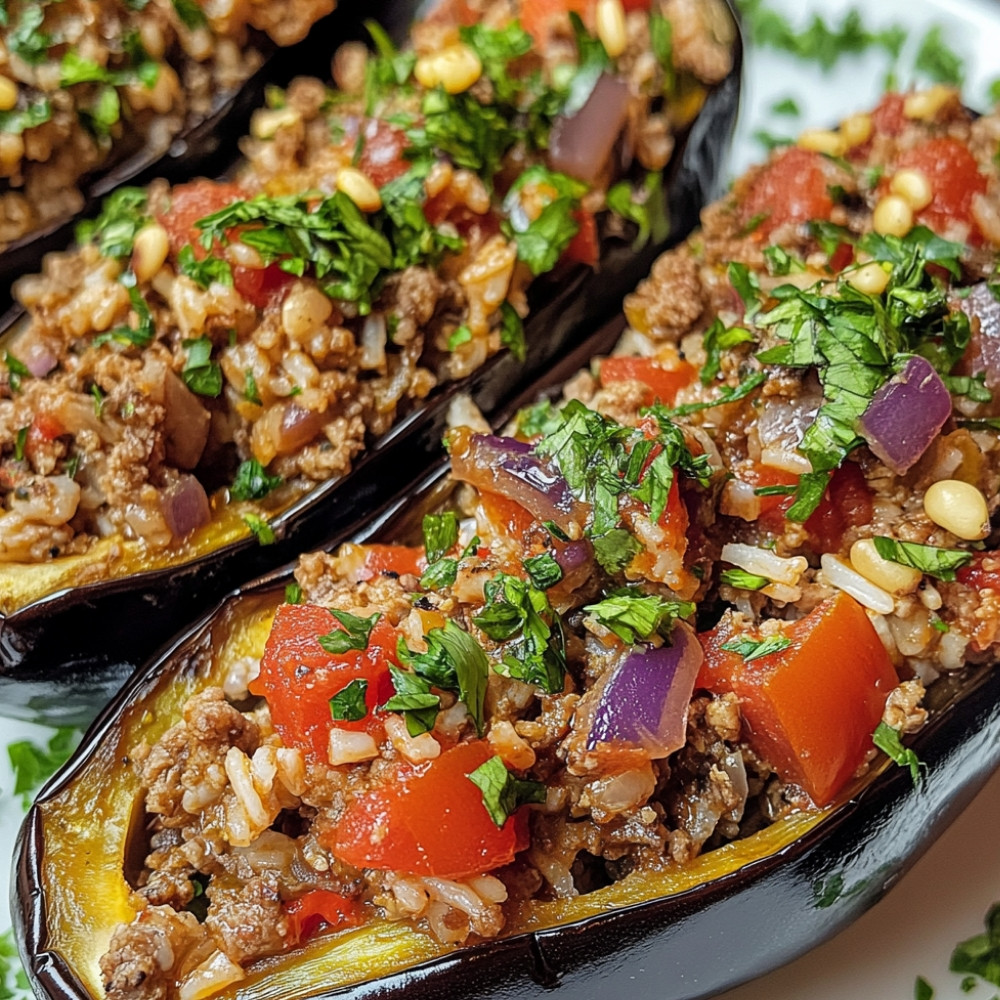 Aubergines farcies à la turque