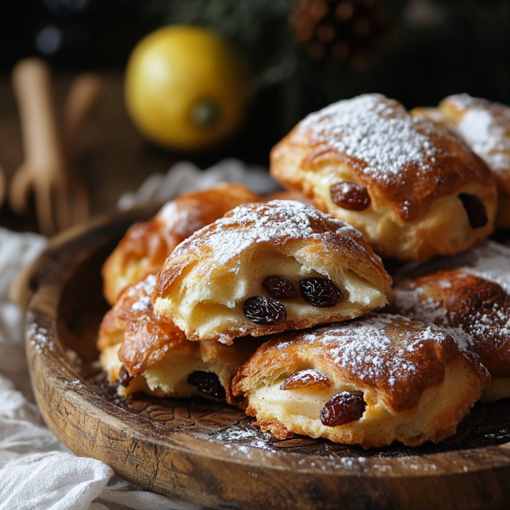 Beignets escargots aux pommes et raisins au rhum