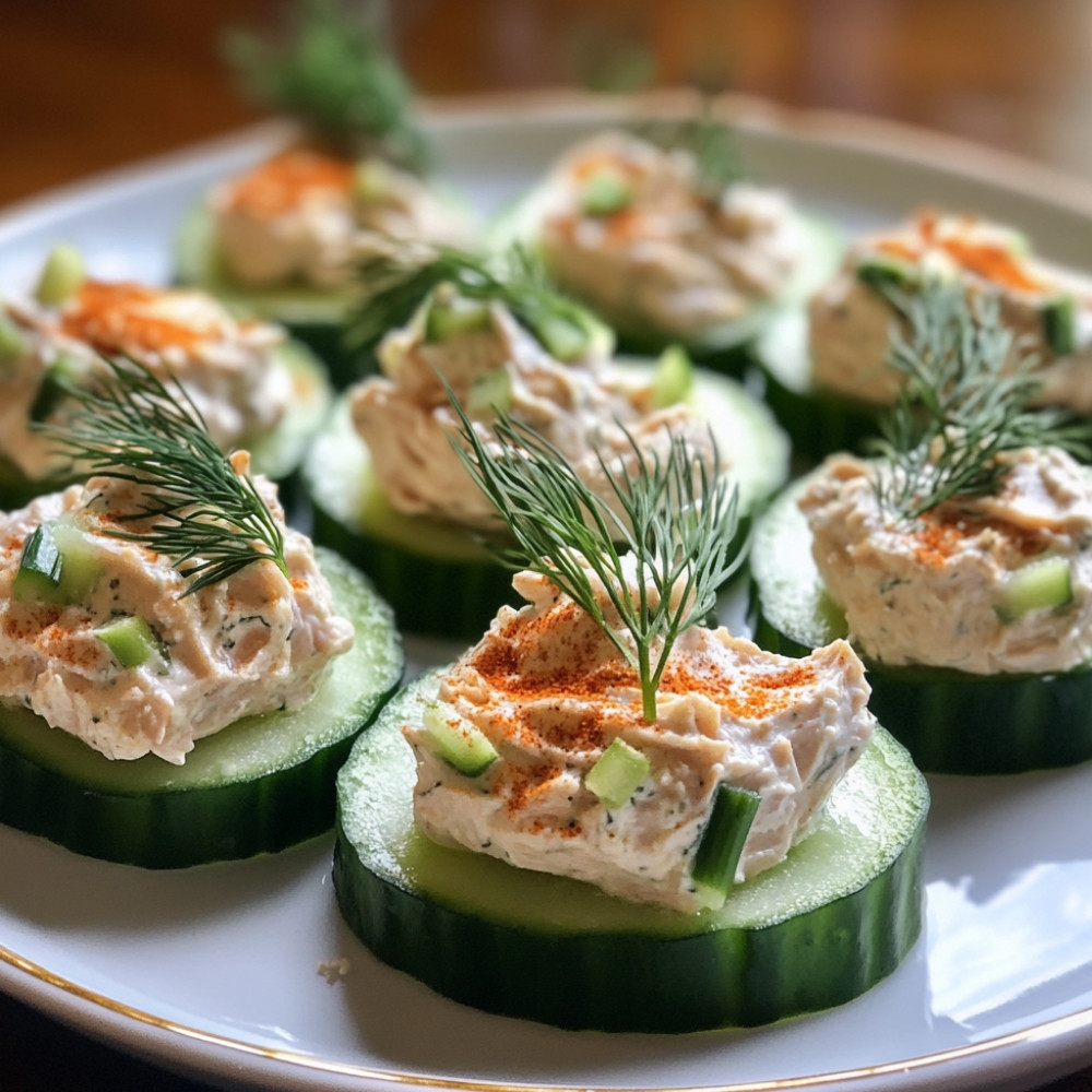 Bouchées de concombre au thon