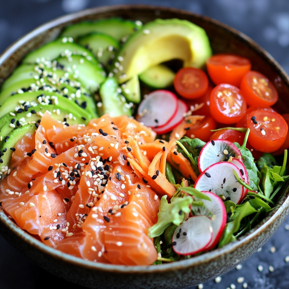 Buddha bowl au saumon fumé