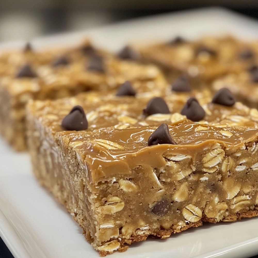 Carrés aux beurres d'arachides à l'avoine