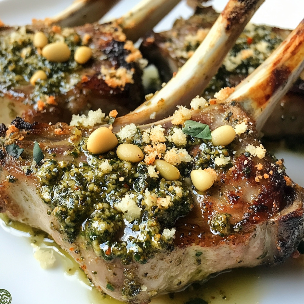 Côtelettes d'agneau farcies au pesto