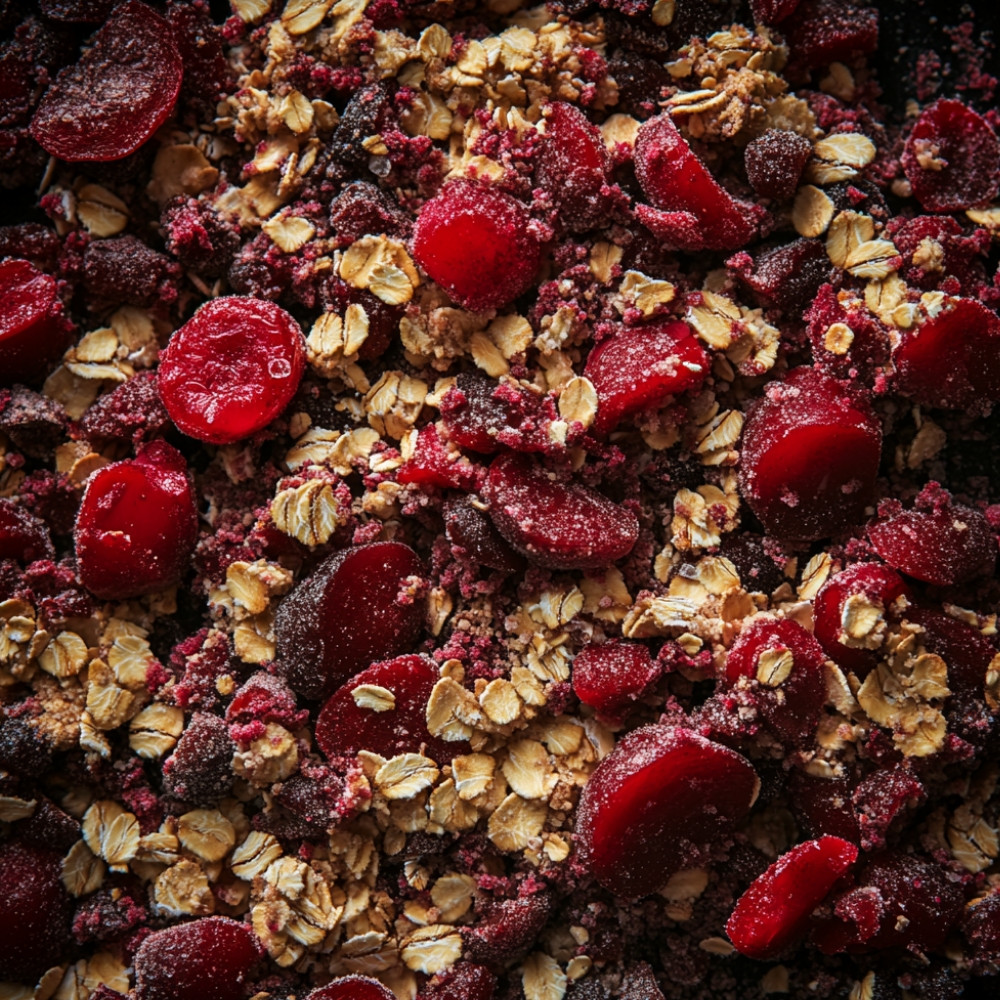 Crumble de fruits rouges et châtaignes confites